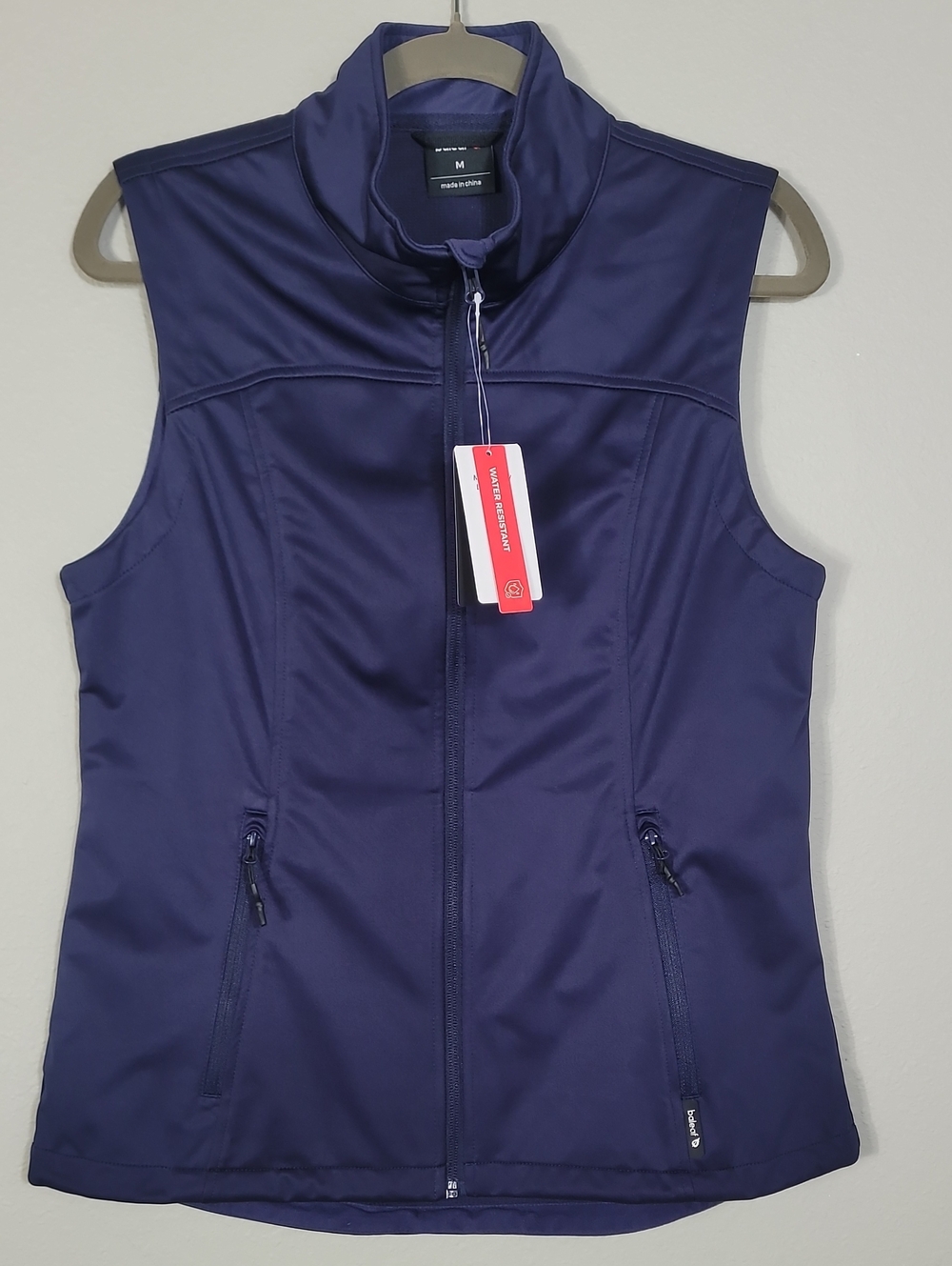 NWT Baleaf Full Zip Mock Neck Vest Size Medium Navy Blue Granola Gorpcore